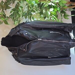 Mauritius Genuine Leathet Sleek Black Leather Kim Boyfriend Jacket